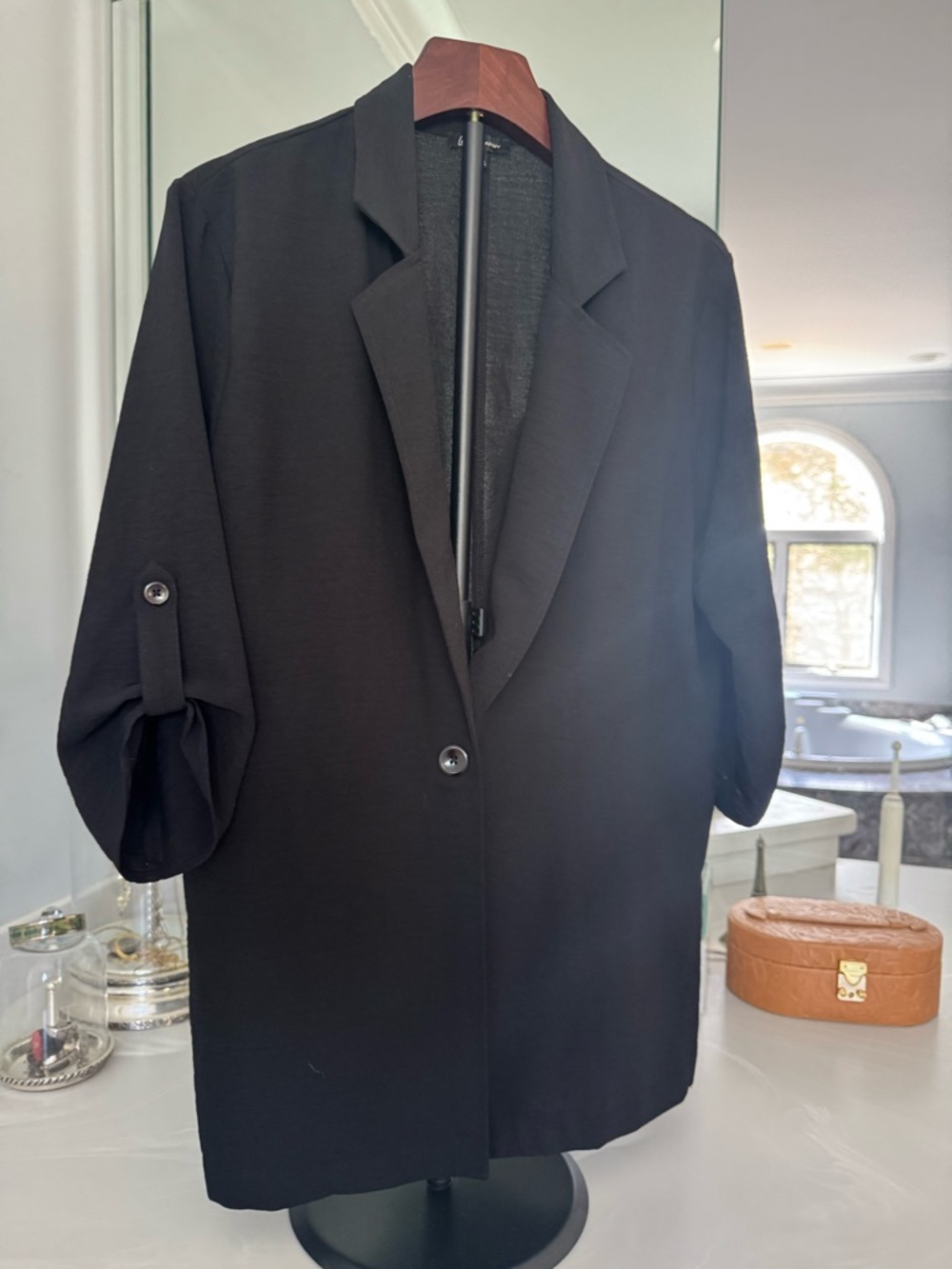 Black Women's Lightweight Blazer Jacket US Large